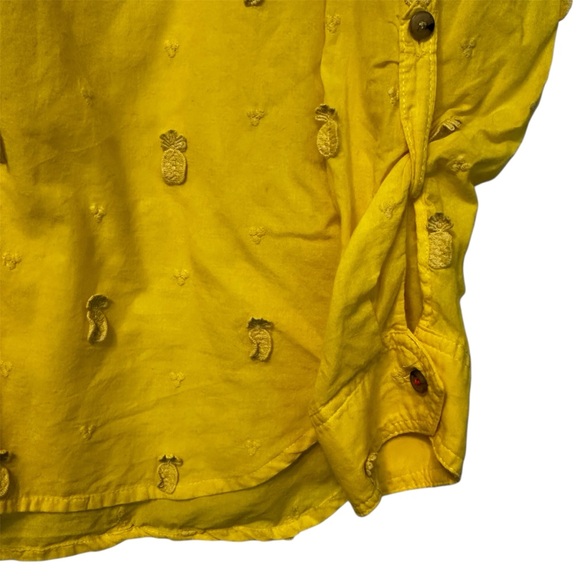 Maeve by Anthropologie | pineapple button down shirt Size 6 yellow - Picture 5 of 9